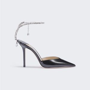 PRODUCT DETAILS
Saeda 100 pumps
Crystal Ankl;e Strap
Pointed Toe
Black patent